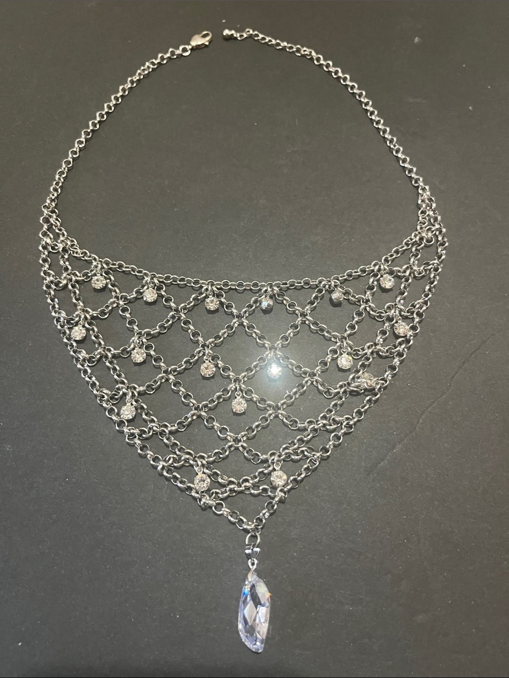 Cascading Crystals Bib Necklace